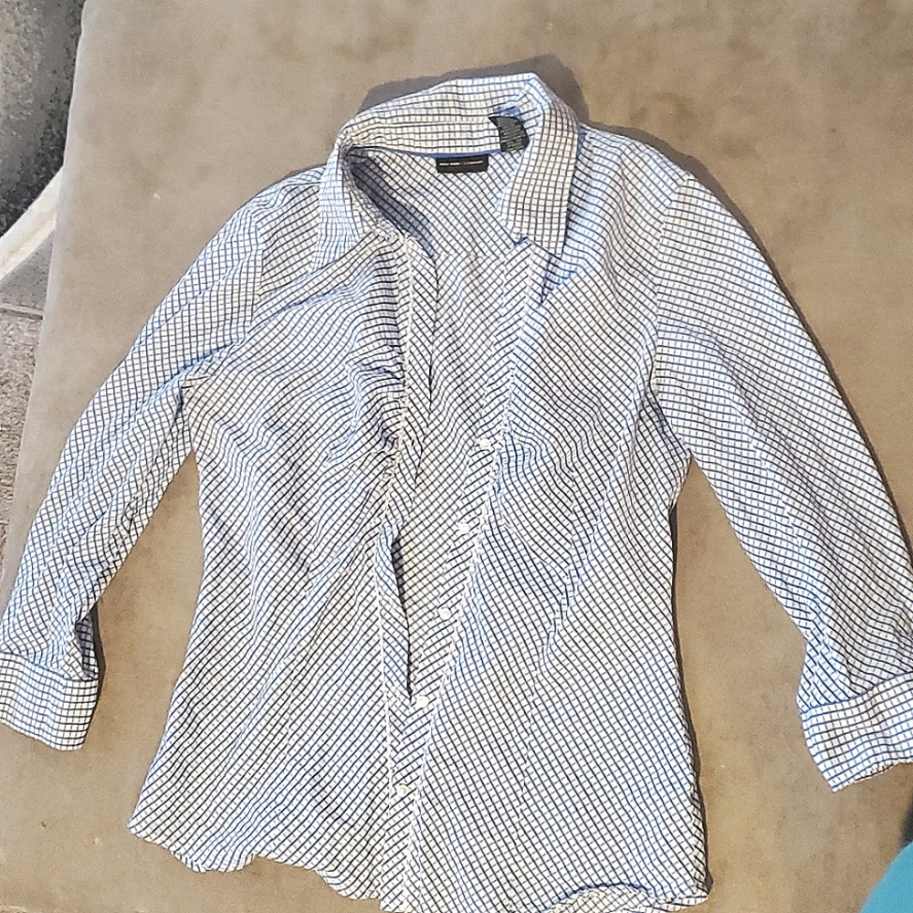 New York & Company Checked button down top